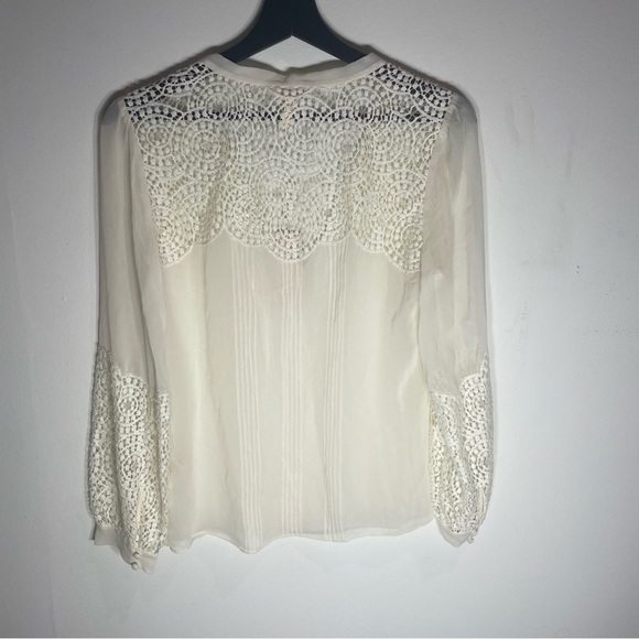 NWT Rebecca Taylor Cream Lace Blouse - Picture 4 of 5